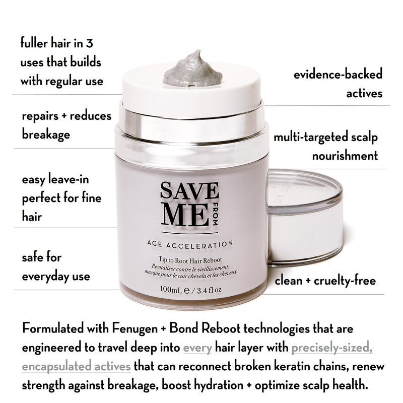 SAVE ME FROM AGE ACCELERATION HAIR REPAIR - Concentrated Bonding Cream-to-Serum Treatments for Hair Loss and Breakage