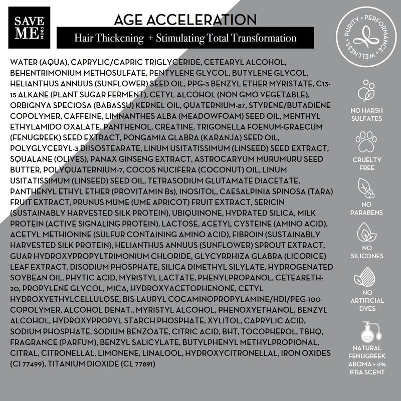 SAVE ME FROM AGE ACCELERATION HAIR REPAIR - Concentrated Bonding Cream-to-Serum Treatments for Hair Loss and Breakage