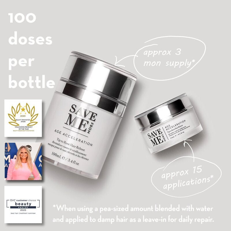 SAVE ME FROM AGE ACCELERATION HAIR REPAIR - Concentrated Bonding Cream-to-Serum Treatments for Hair Loss and Breakage