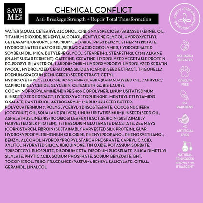 save me from chemical conflict hair repair treatment ingredients